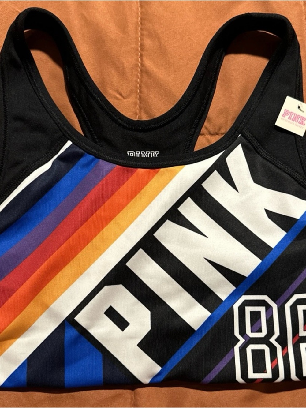 PINK Victoria's Secret Black Ultimate Racerback Tank